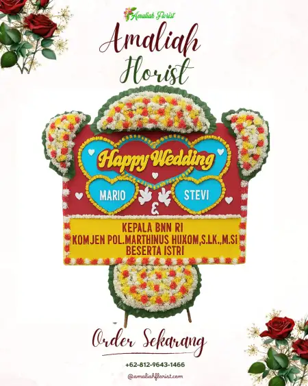 Papan Bunga Pernikahan Brekat